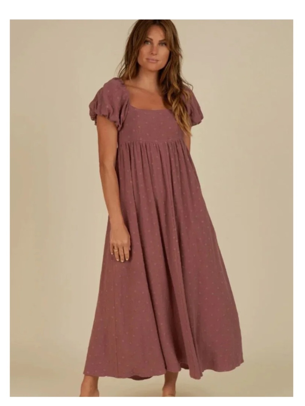 Rylee + Cru Oceane Daisy Dress Medium Mulberry Peasant Prairie Renaissance Puff